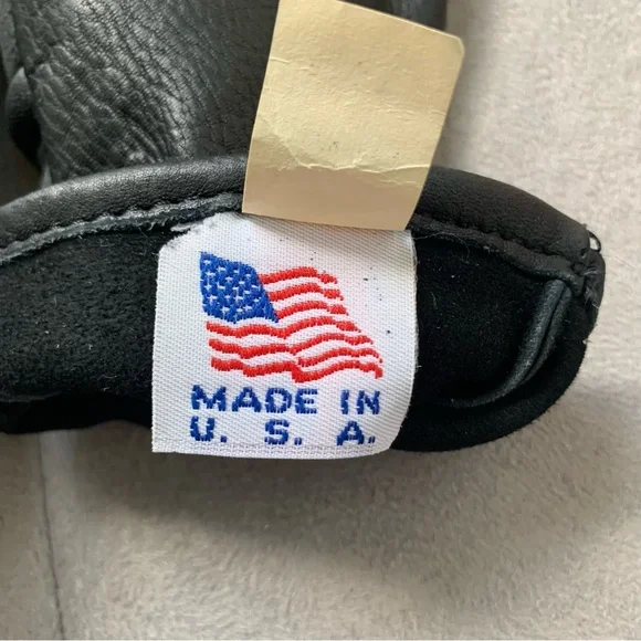 VINTAGE DEERSKIN BLACK LEATHER GLOVES LADIES SZ 6 MADE IN USA Luxury Leather - Picture 7 of 11